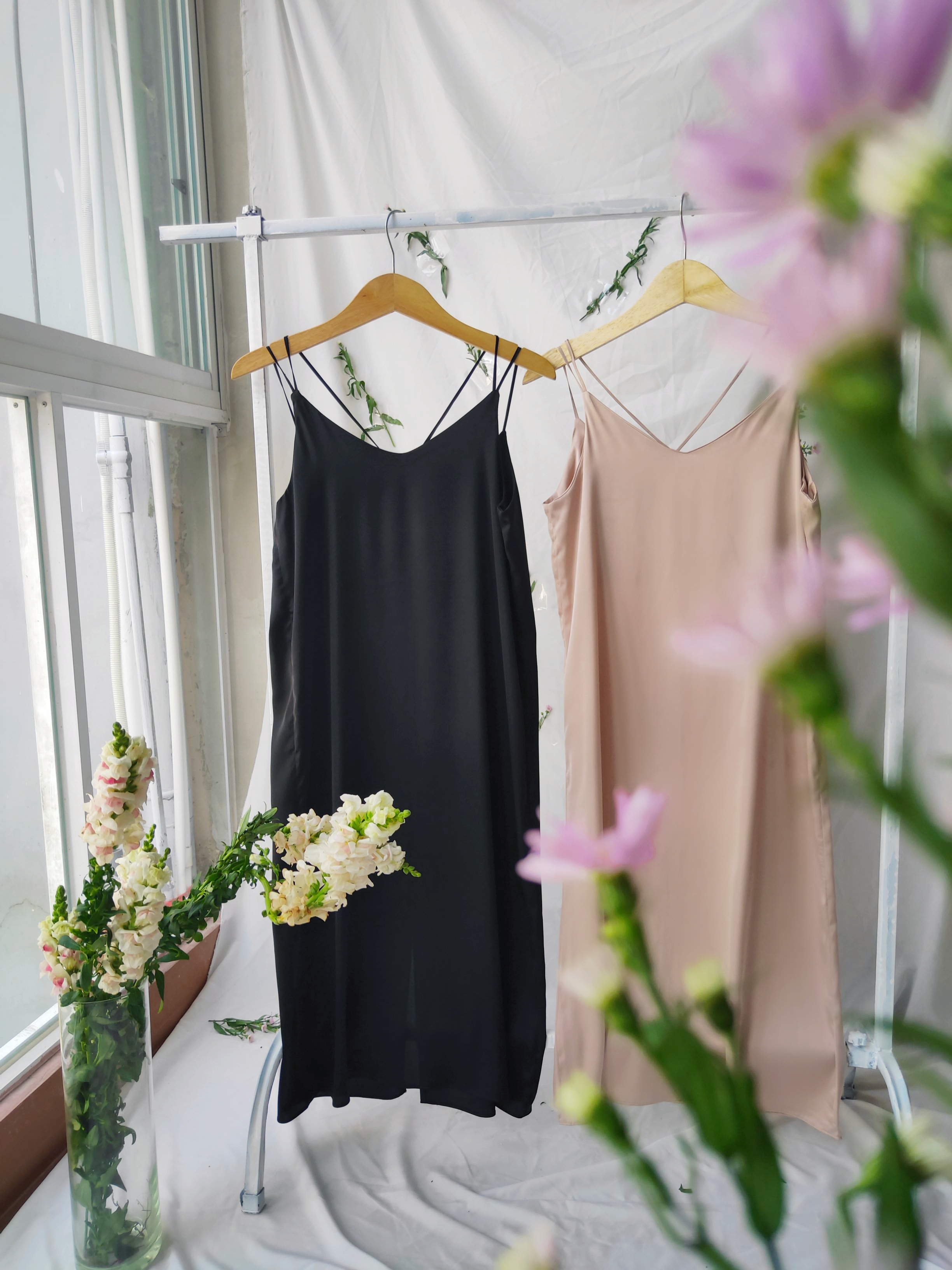 Váy Đầm Lụa Thiết Kế An Nhiên Đa Dạng Size Dáng Suông Chất Trơn Mềm Mại Mát Mịn Công Sở Dạo Phố Mặc Nhà