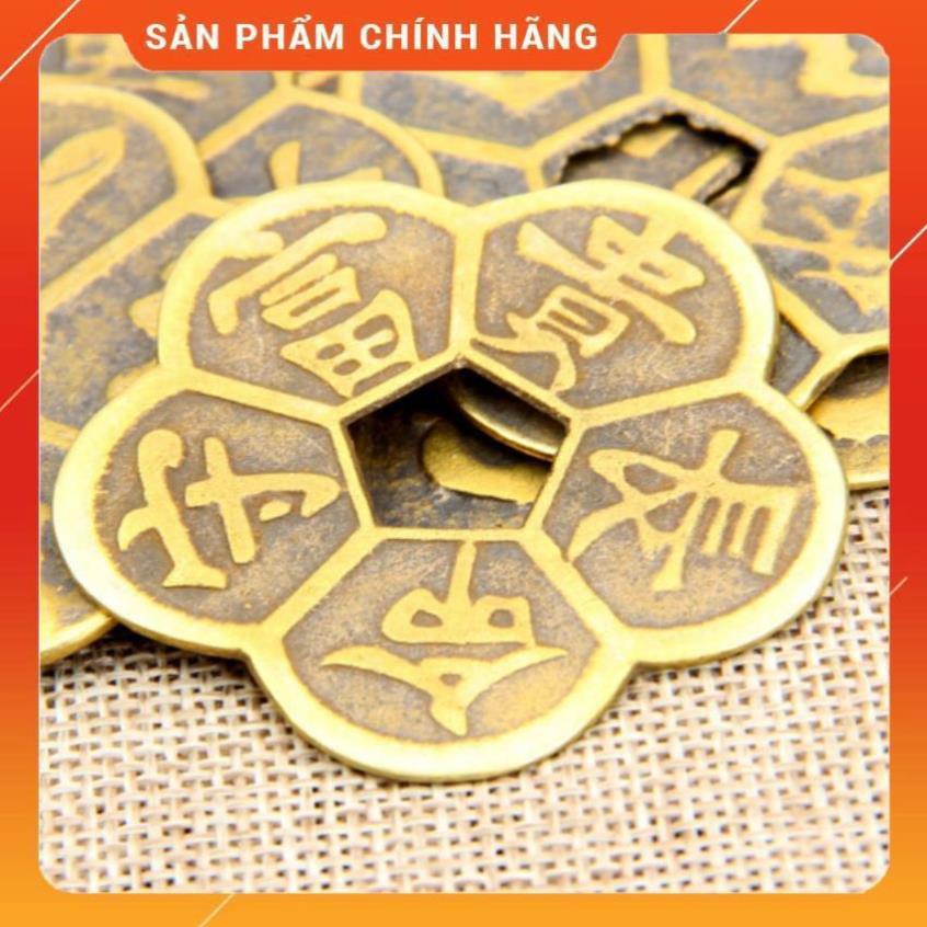 Đồng xu hoa mai 5 cánh- phụ kiện phong thủy, cầu tài lộc- brown 206570