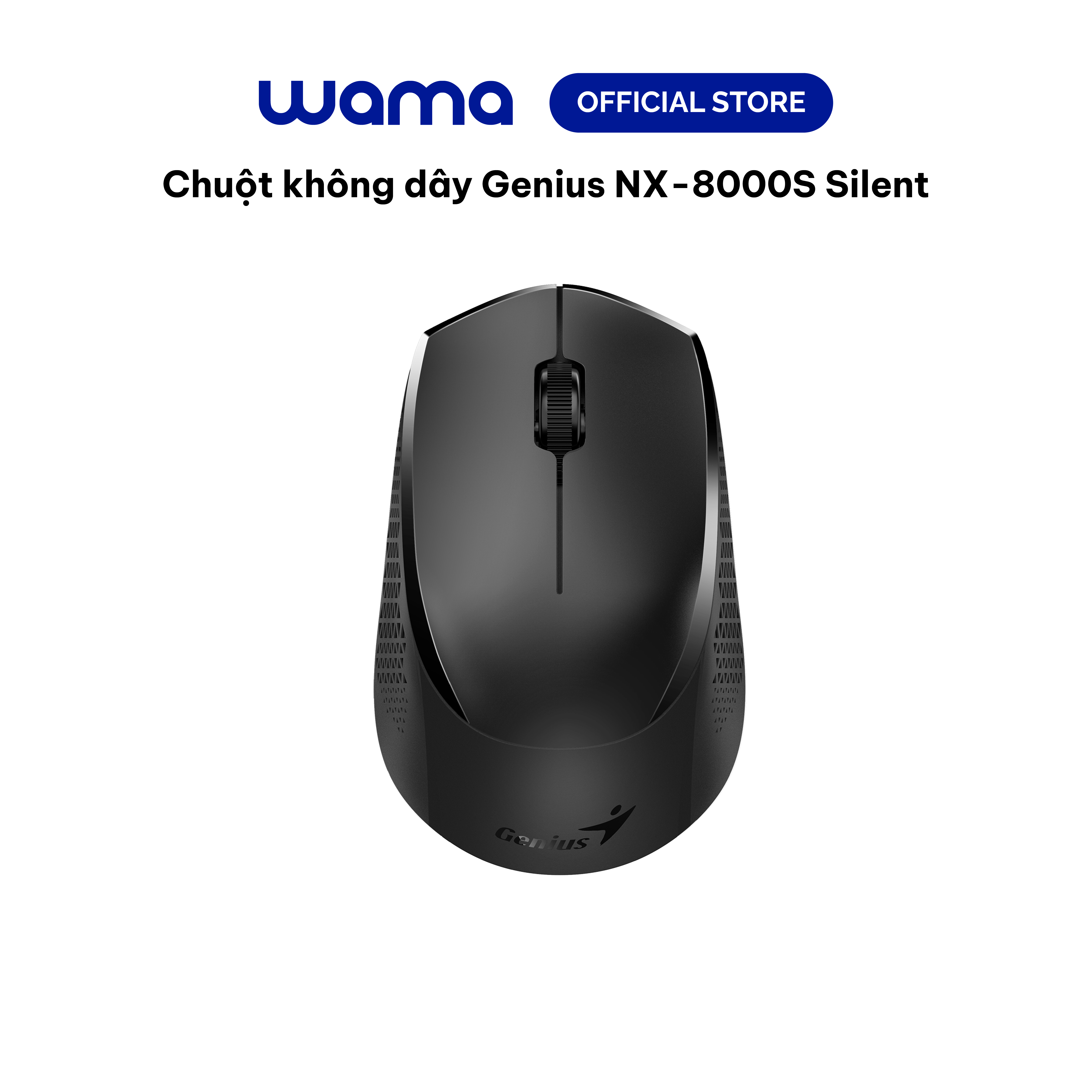 Chuột không dây Genius NX-8000S Silent - giảm ồn, USB 2.4GHz, thuận 2 tay, trượt đa bề mặt, phù hợp PC/Laptop, Hàng chính hãng, Bảo hành 1 năm