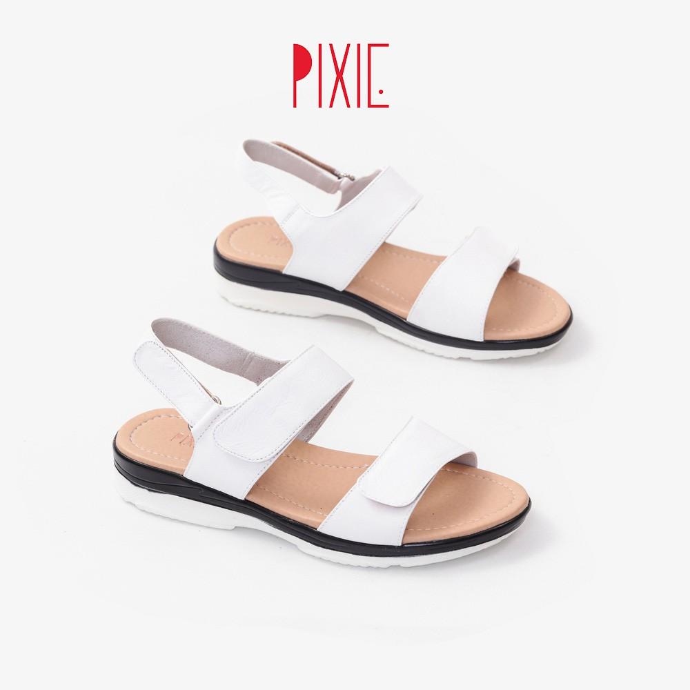 Giày Sandal Đế Xuồng 3cm Da Thật Pixie X727