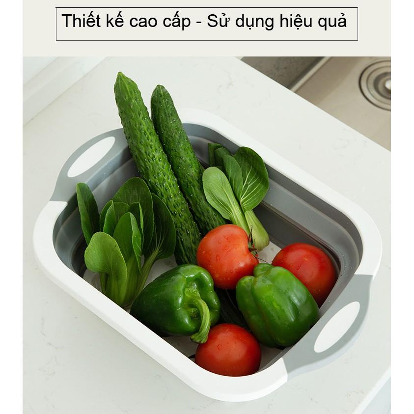 Bộ Rổ và Thớt Gấp Gọn 3in1