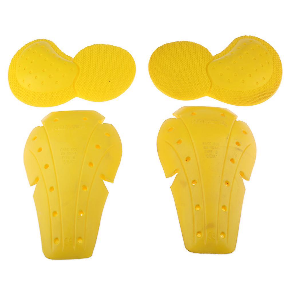 Motorcycle Motocross CE Approved Armour Hip & Knee Protection Pads Yellow