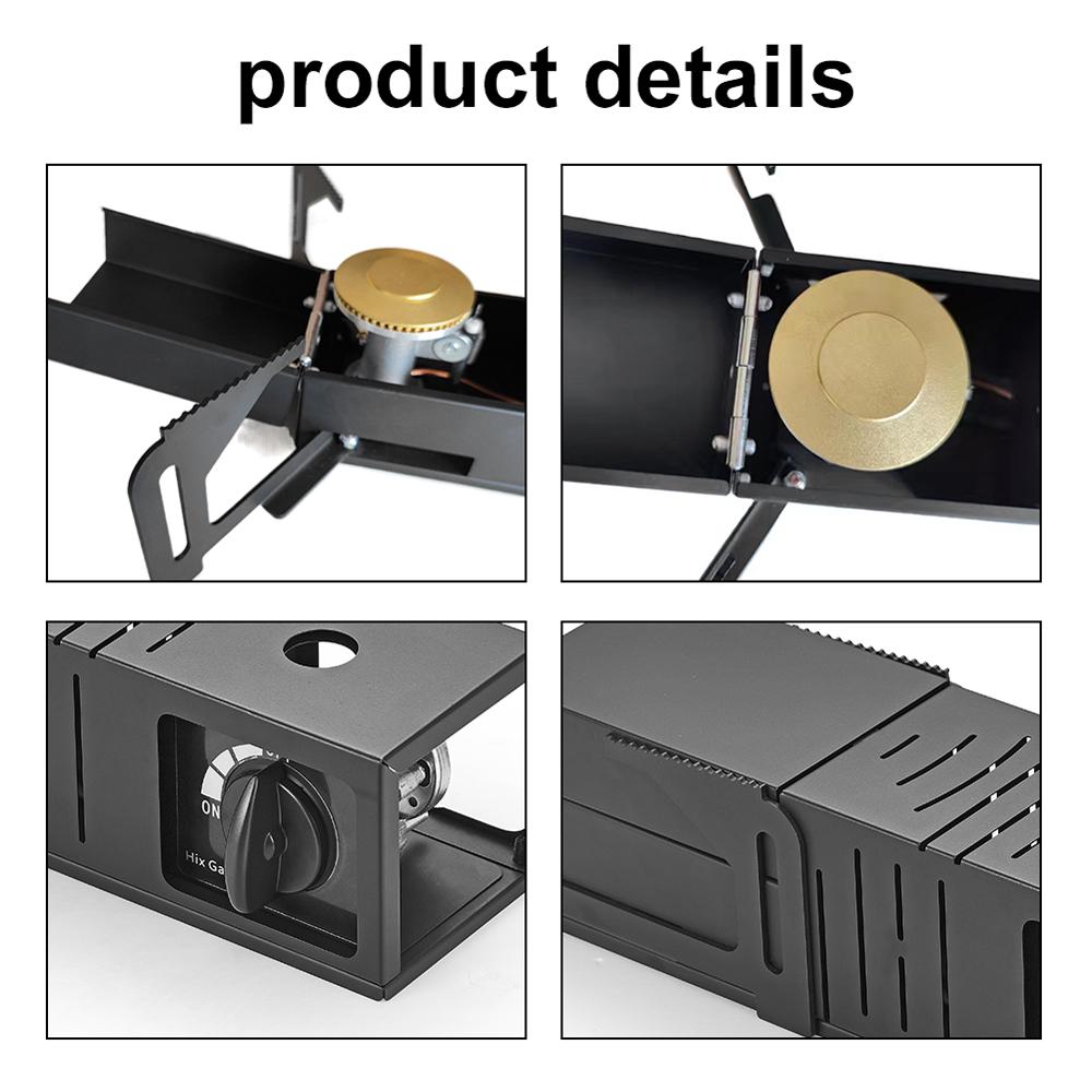 Camping Cassette Stove Portable Folding Camp Gases Burner Butane Stove with Piezoelectric Ignition for Outdoor Cooking Camping Pincnic Backpacking Hiking