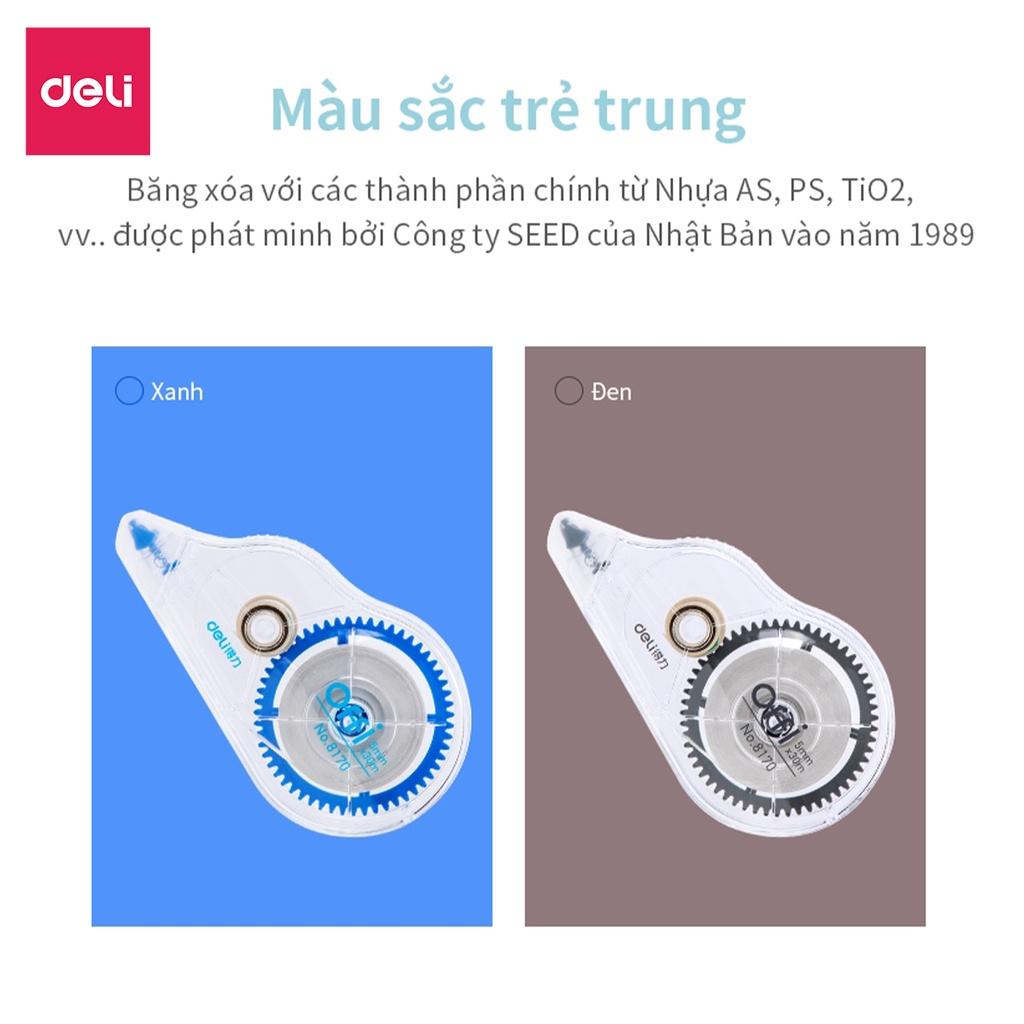 Set bút xóa băng cao cấp Deli Dài 30m/c - 2 chiếc/vỉ - 8170 .