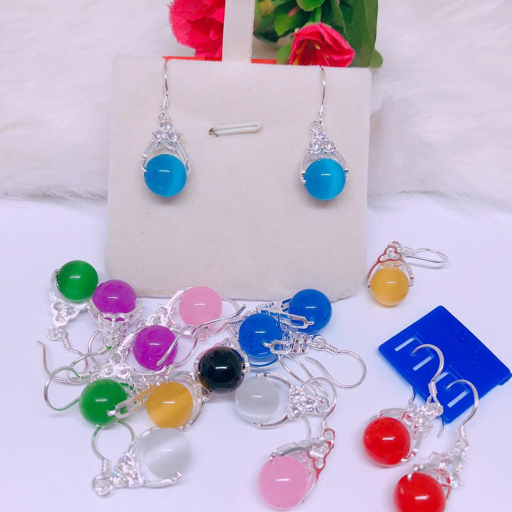BÔNG TAI PHONG THỦY LOẠI MÓC CÂU 3 ĐÁ -