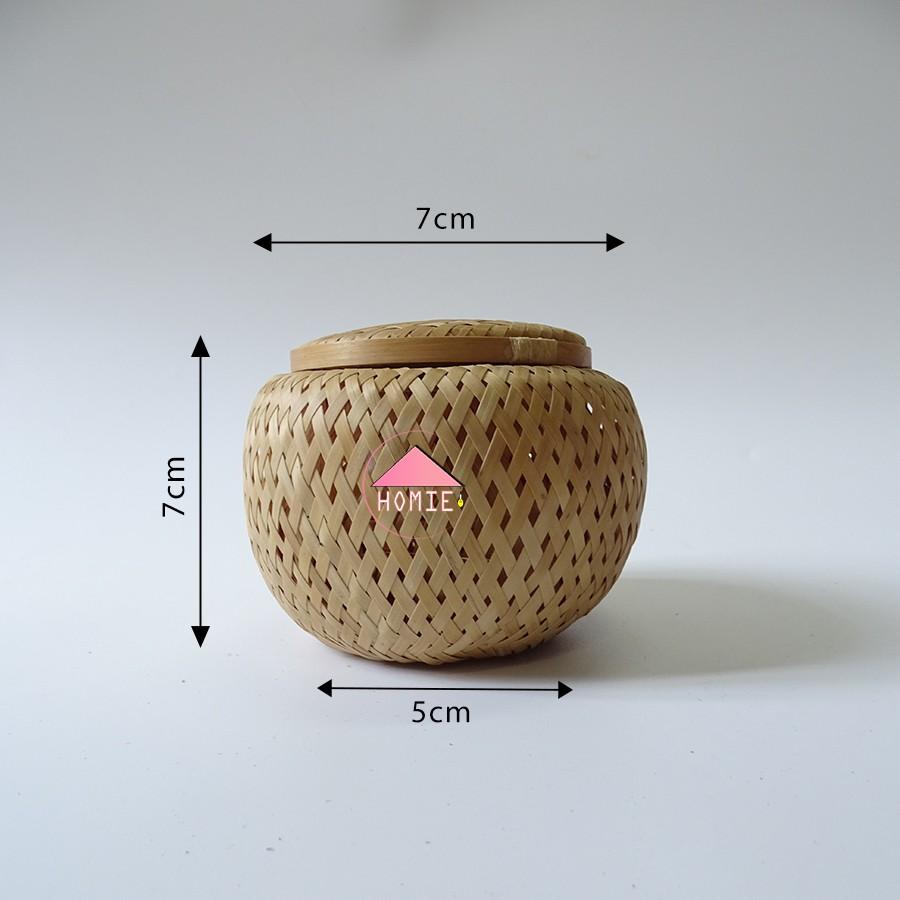 Hộp tre đan 2 lớp đựng đồ dùng đa năng