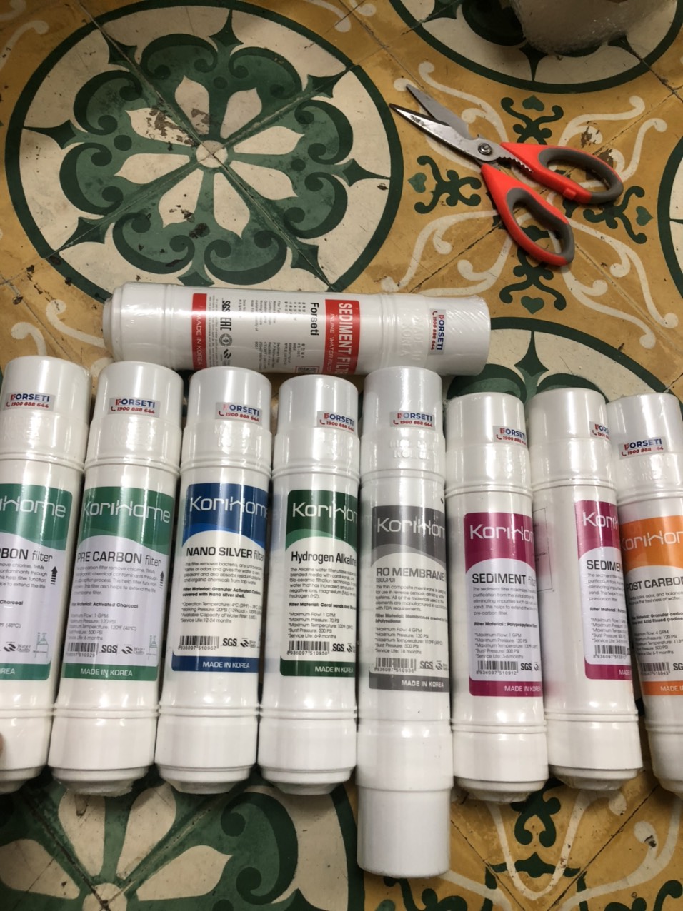 Combo 10 lõi lọc Korihome HÀNG CHÍNH HÃNG dùng cho máy WPK-G60, WPK-G61, WPK-G62 nhập khẩu Hàn Quốc