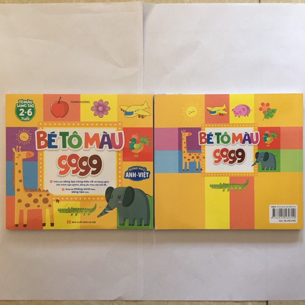 Sách - Bé tô màu 9999 song ngữ Anh Việt cho bé 2-6 tuổi