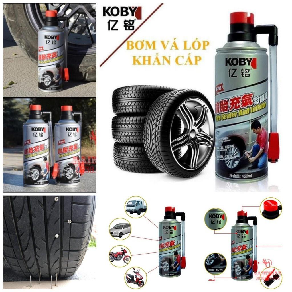 Keo Tự Vá Lốp Xe Máy Ô tô KOBY- Bơm Vá Lốp Khẩn Cấp - Sửa Chữa Thủng Săm Nhanh, An Toàn