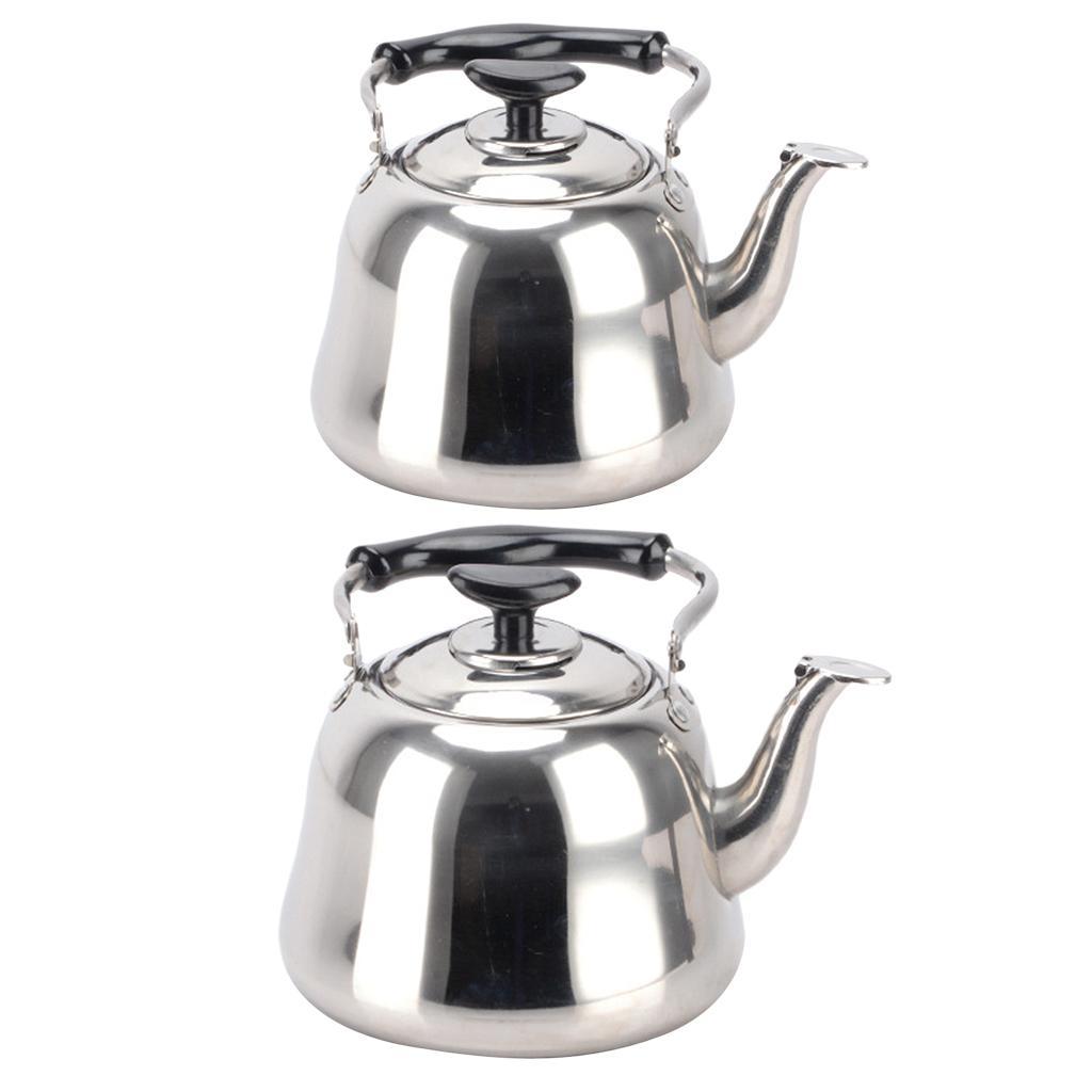 2x Stainless Steel Hot Water Tea Kettle with Whistle Sound Infuser Teapot 3L