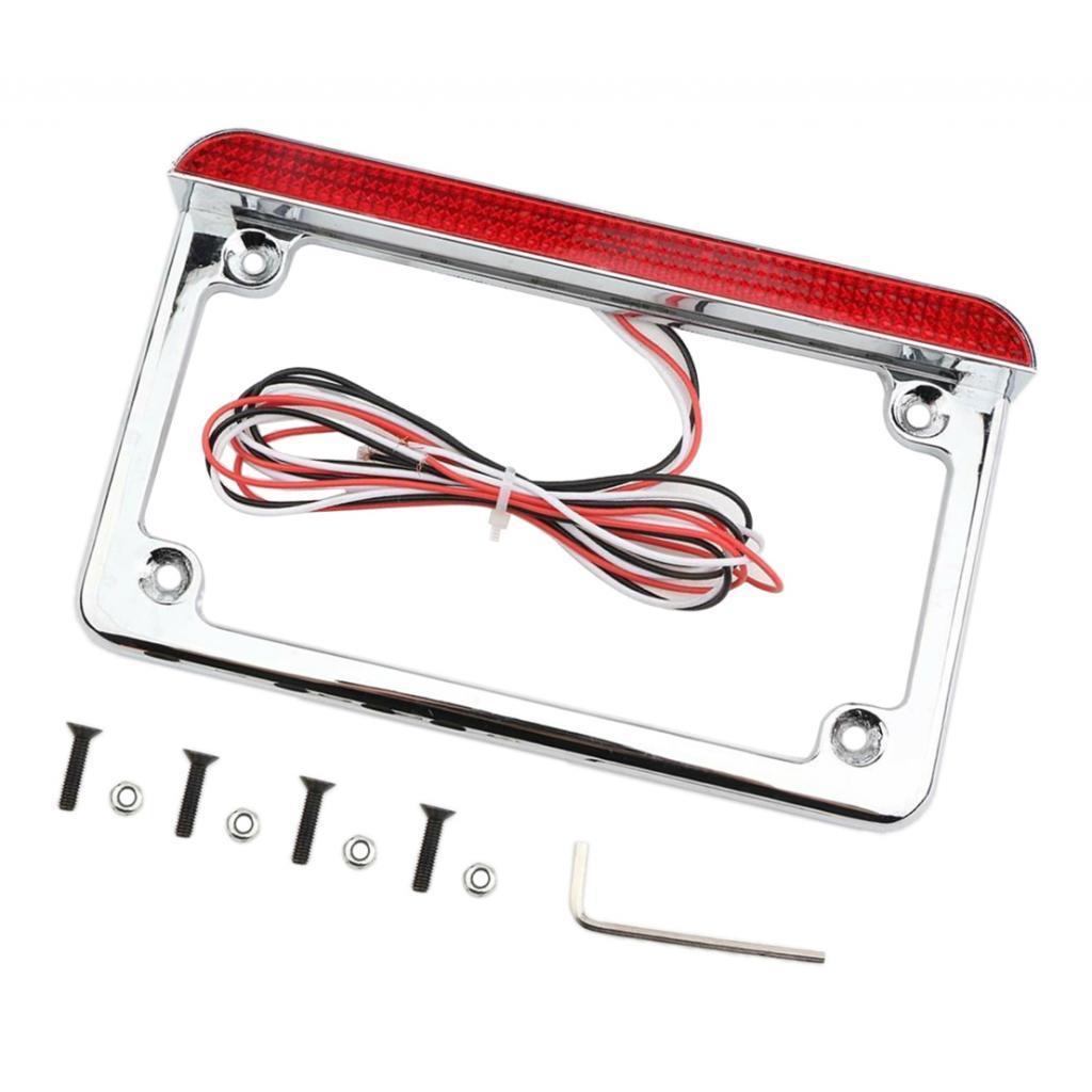 Motorcycle 12v LED Taillight Tail Lamp W/    Bracket Chrome