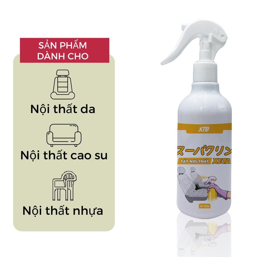 Dung dịch tẩy rửa nội thất ô tô XETA dung tích 300ml công nghệ từ Nhật Bản, làm sạch nội thất chiết xuất từ vỏ cam