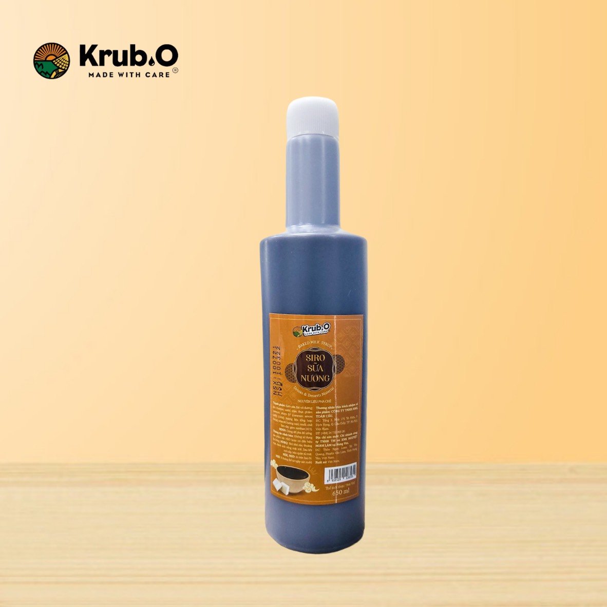 Siro Sữa Nướng Cao cấp 580ml - Thương hiệu Krub.O - Nguồn nông sản thuần Việt