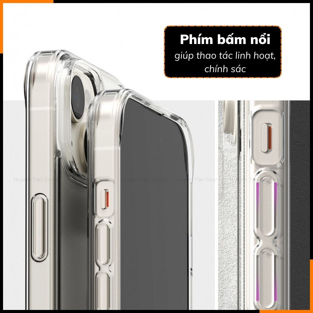 Ốp lưng iphone 15 RINGKE chính hãng trong suốt chống sốc FUSION X chống ố vàng phụ kiện điện thoại huỳnh tân store - Hàng nhập khẩu