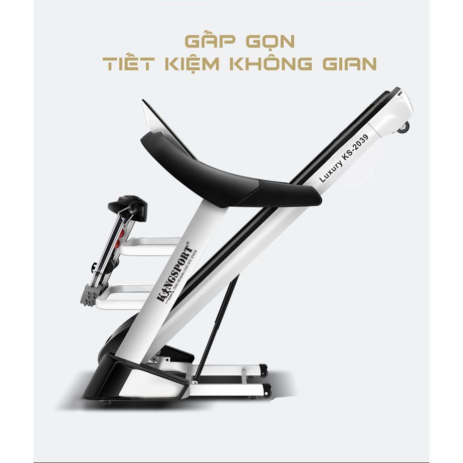 Máy chạy bộ KINGSPORT Luxury KS-2039 tốc độ tối đa 16.8km/h, chức nâng dốc tự động, khung sườn chắc chắn chịu tải trọng lớn