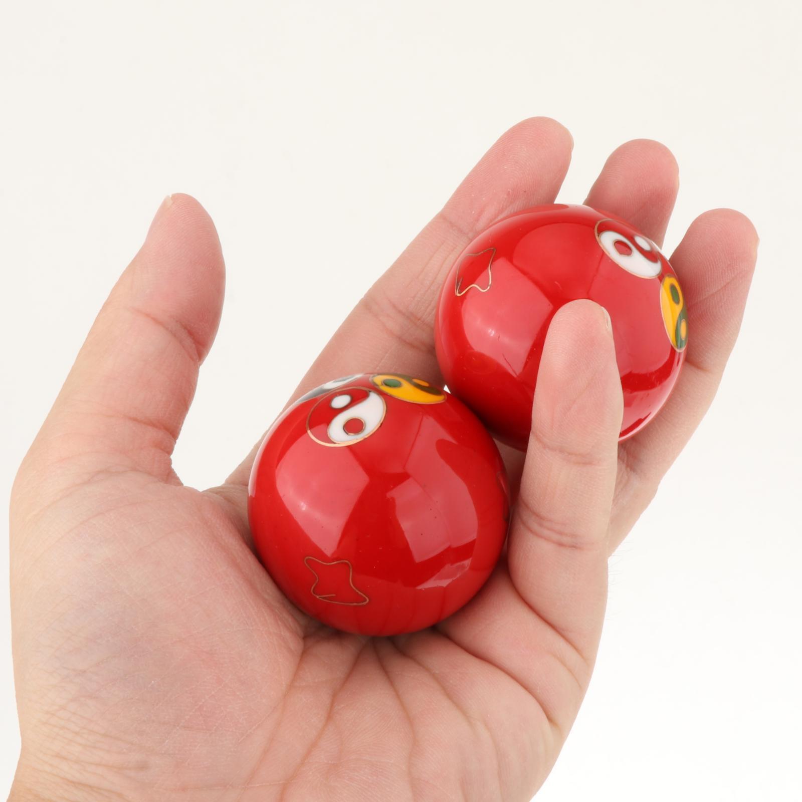 2 Pieces Massage Balls with Storage Box Baoding Balls for Middle Aged People