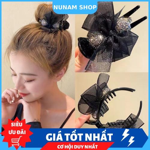 Kẹp gấp càng cua nơ von phối đá sang trọng Nunam shop