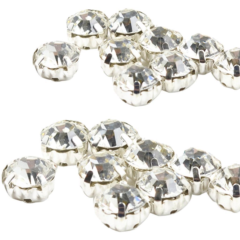 8-10pack 100 Pieces Diamante Sew On Crystals Rhinestone Beads Embellishment 7mm