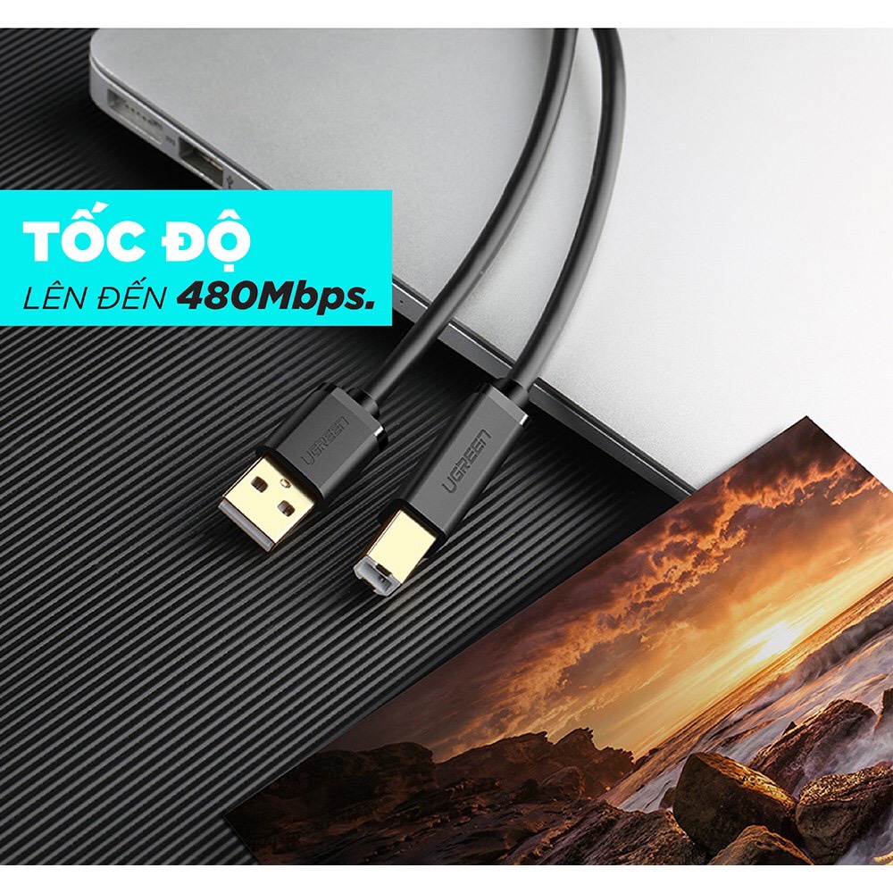 Cáp USB 2.0 cho máy in truyên liệu máy tính ra máy in có chip dài 1m-15m hàng chính hãng