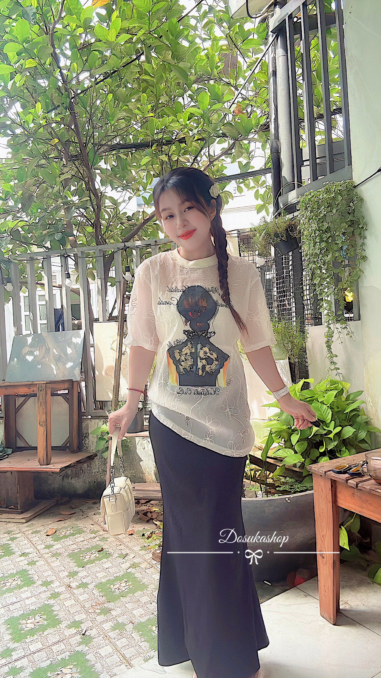 Set áo ren mỏng cô gái mix cv đuôi cá