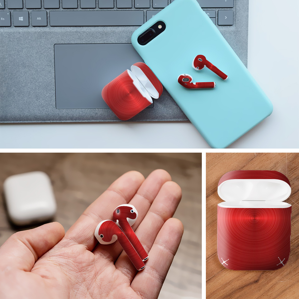 Miếng dán skin chống bẩn cho tai nghe AirPods in hình thiết kế - atk017 (bản không dây 1 và 2)