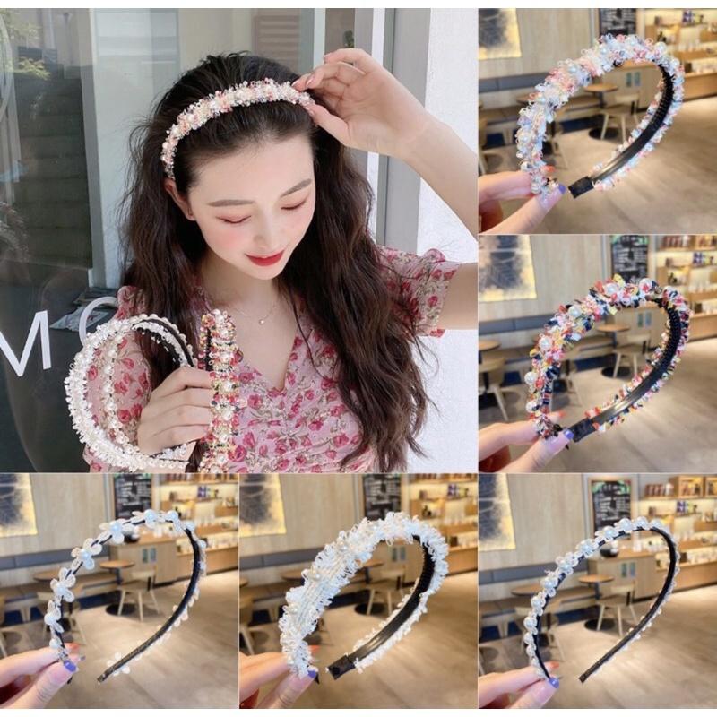 Băng Đô Cài Tóc Thêu Ren Hoa Phong Cách Nhật Hàn Dễ Thương Thời Trang Cho Nữ