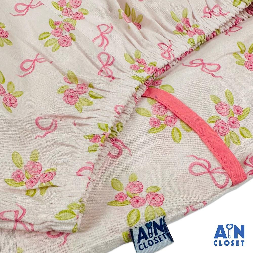 Bộ quần áo Dài bé gái họa tiết Hoa Hồng Nơ Cotton - AICDBGLGJGKE - AIN Closet