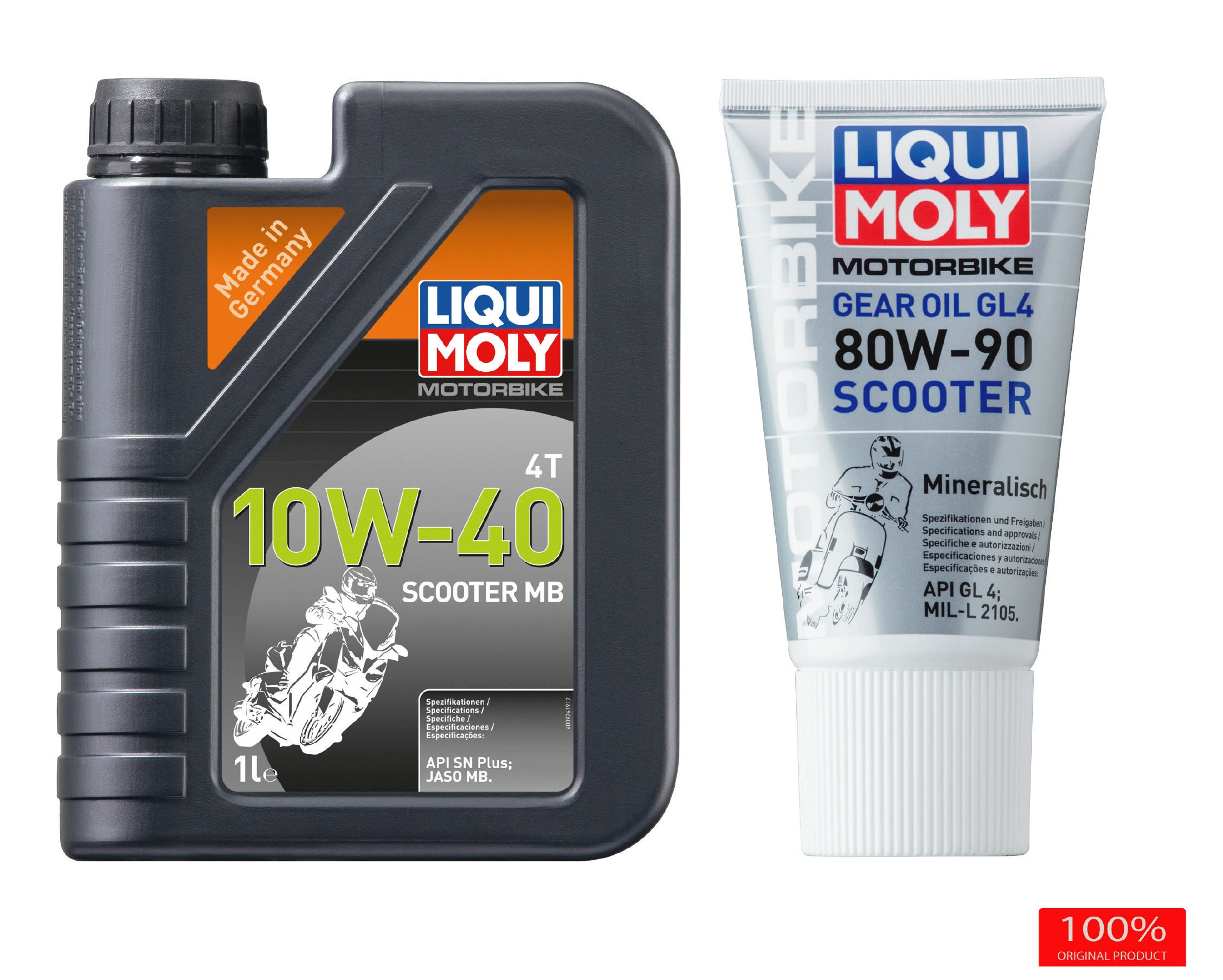 Combo Nhớt Liqui Moly Scooter 10W40 MB 1L + Hộp số Liqui Moly 150ML