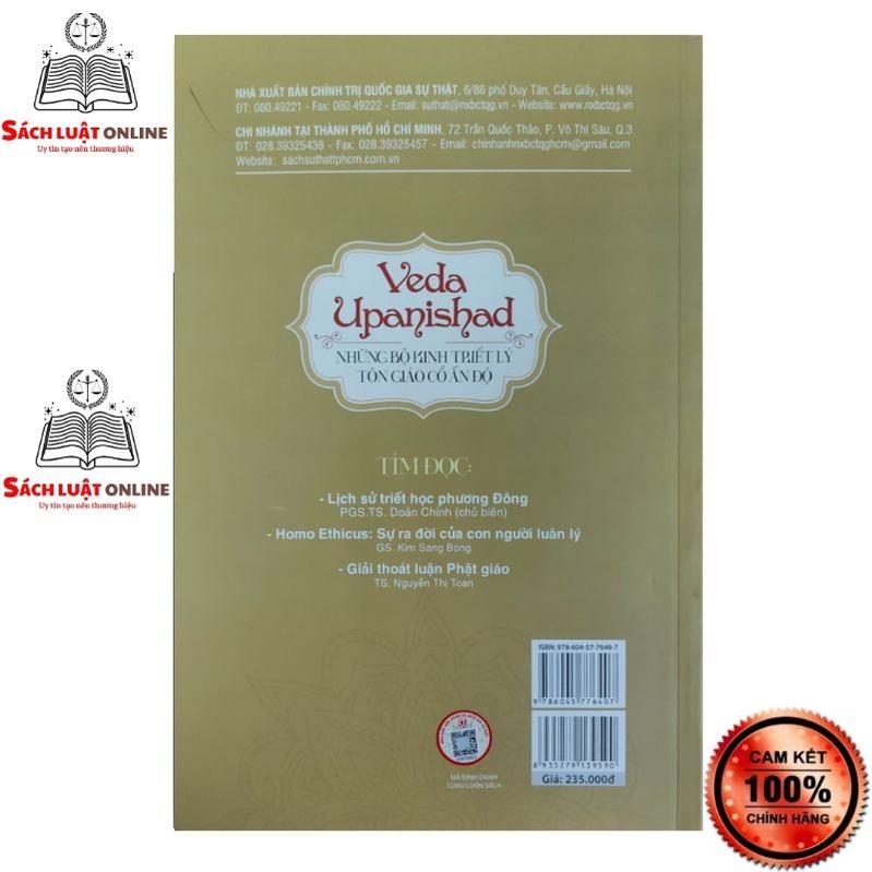 Sách - Veda Upanishad Những bộ kinh triết lý tôn giáo cổ Ấn Độ (xuất bản lần thứ năm)