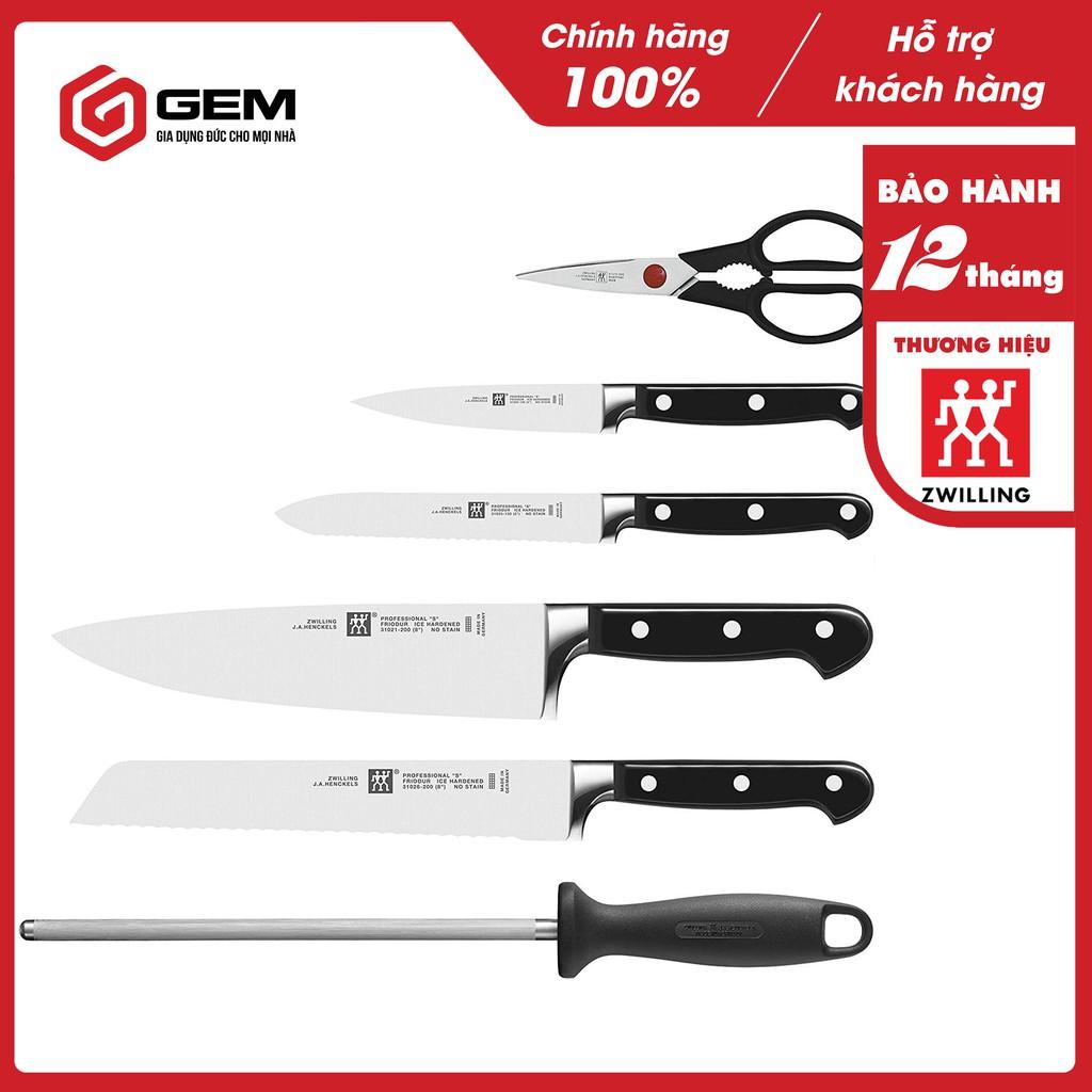 Bộ Dao Bếp 7 Món Cao Cấp Zwilling Professional S, Bộ Dao Làm Bếp Nhập Đức, Chất Liệu Thép Không Gỉ Nguyên Khốii