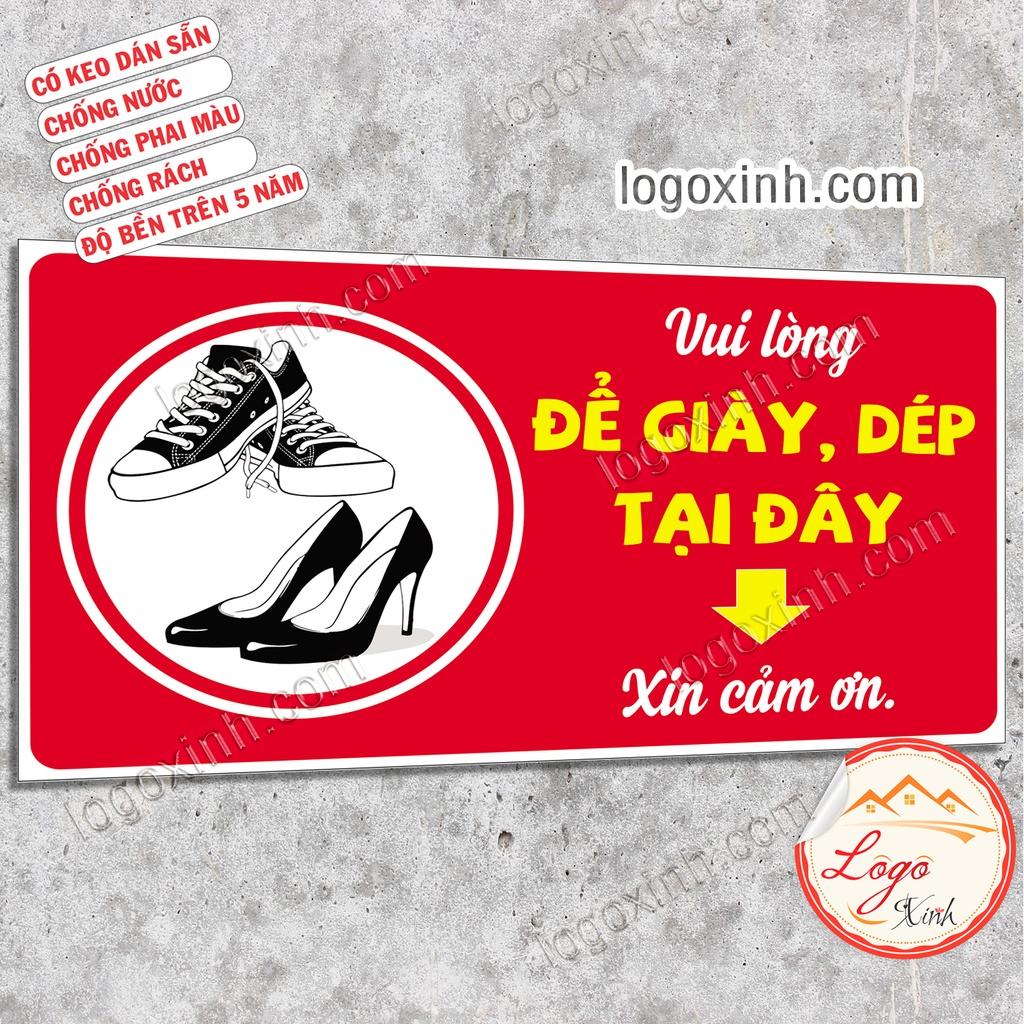 Logo Tem Sticker Chỉ Dẫn Yêu Cầu Bỏ Giày Dép, Để Giày Dép Tại Đây, Dạng Decal Có Keo Dán Sẵn, Chống Nước Với Độ Bền Cao