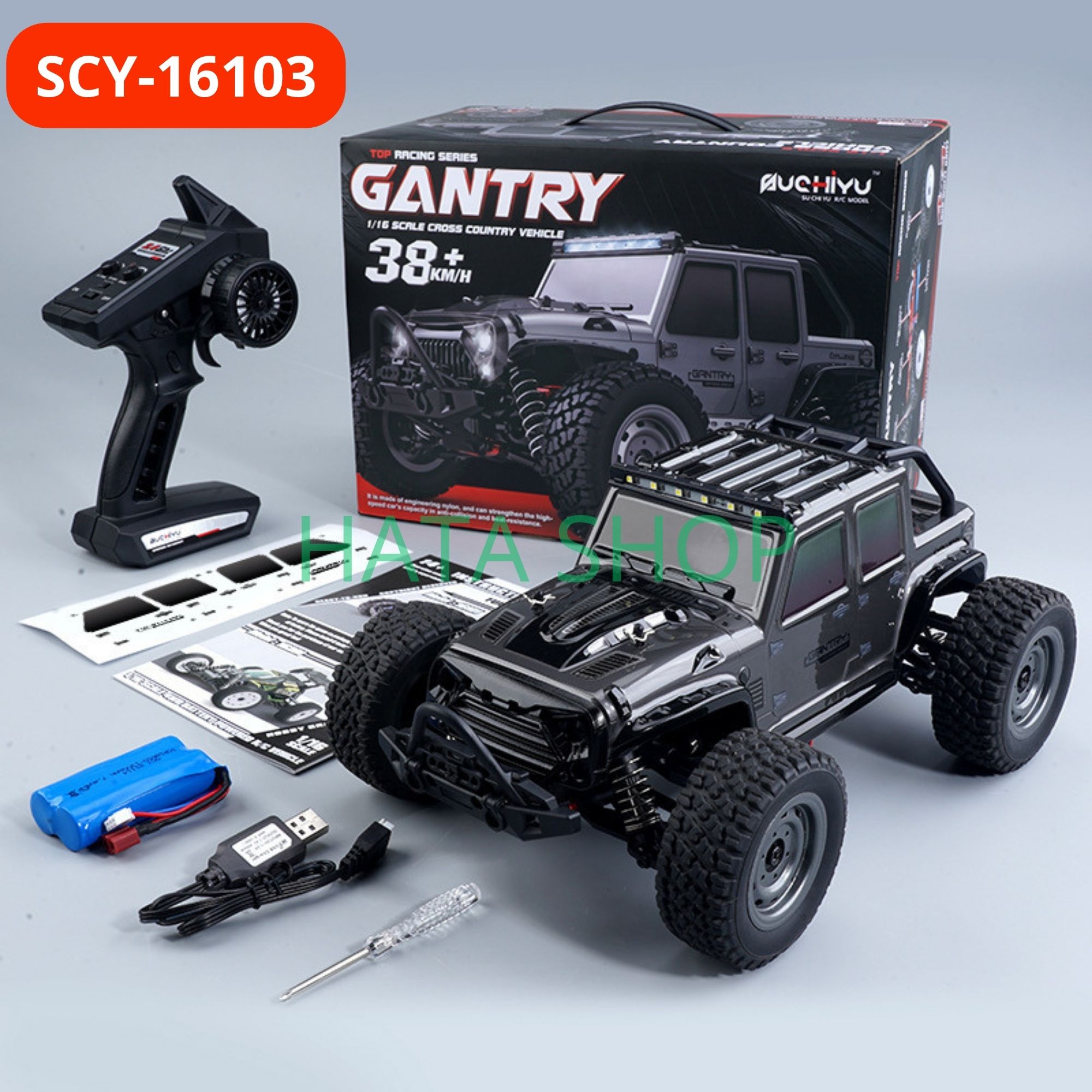 Xe Jeep Địa Hình GANTRY Điều Khiển Từ Xa Tốc Độ 38km/h SCY-16103 Tỉ Lệ 1:16 SUCHIYU R/C tỉ lệ 1:16, xe leo núi địa hình tốc độ cao