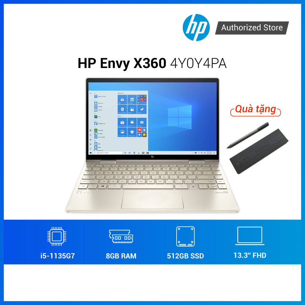 Laptop HP Envy X360 13 bd0530TU 4Y0Y4PA i5 1135G7 | 8GB | 512GB | Touch | Pen | Win11 - Hàng chính hãng