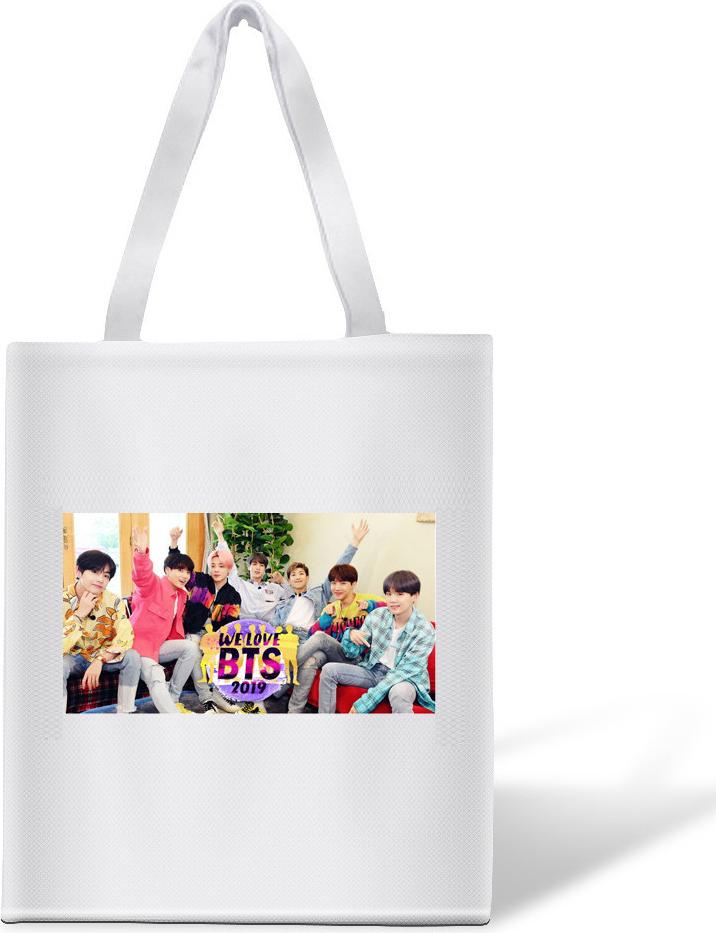 Túi tote vải in hình nhóm BTS We Love BTS