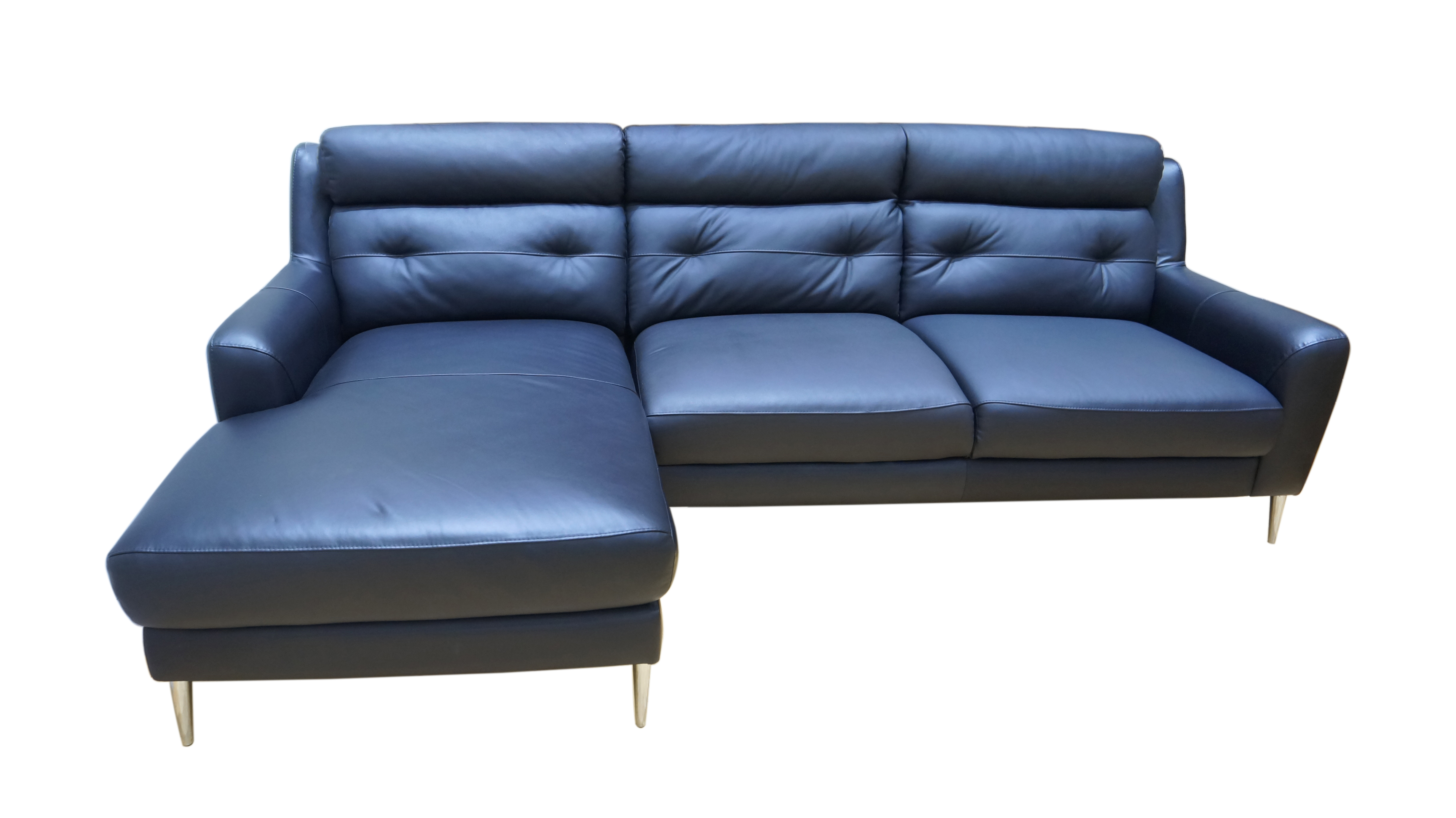 Sofa Góc Da Bò Thật Cao Cấp Màu Đen - SG3905