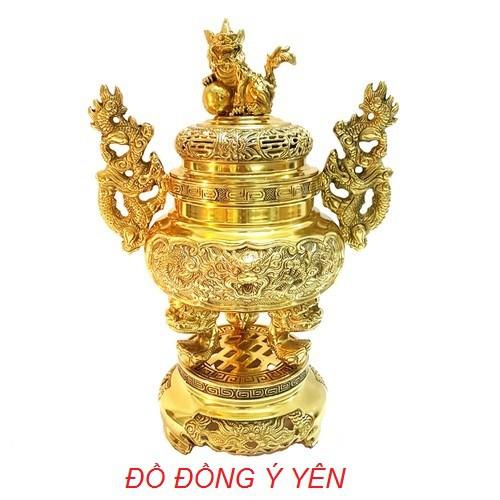 Đồ thờ tam sự 3 món Vĩnh Tiến số 3VT đỉnh tròn cao 52 cm