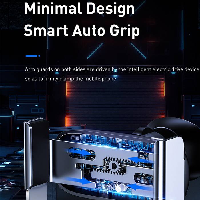 Giá đỡ đế giữ cảm biến cho điện thoại kẹp lỗ thoát khí hiệu Baseus Mini Electric Car Holder dùng trên xe hơi xe ô tô Khóa thông minh tự động - Hàng nhập khẩu