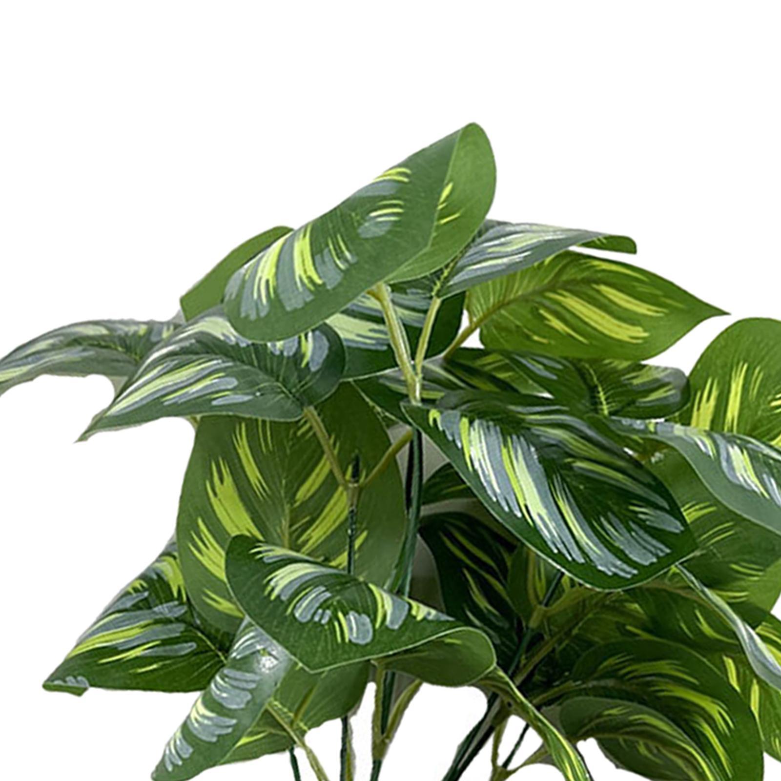 Artificial Leaves Imitation Leaf Plants Floral Arrangement Realistic Long Green Leaf Greenery Branches for Party Living Room Decorations