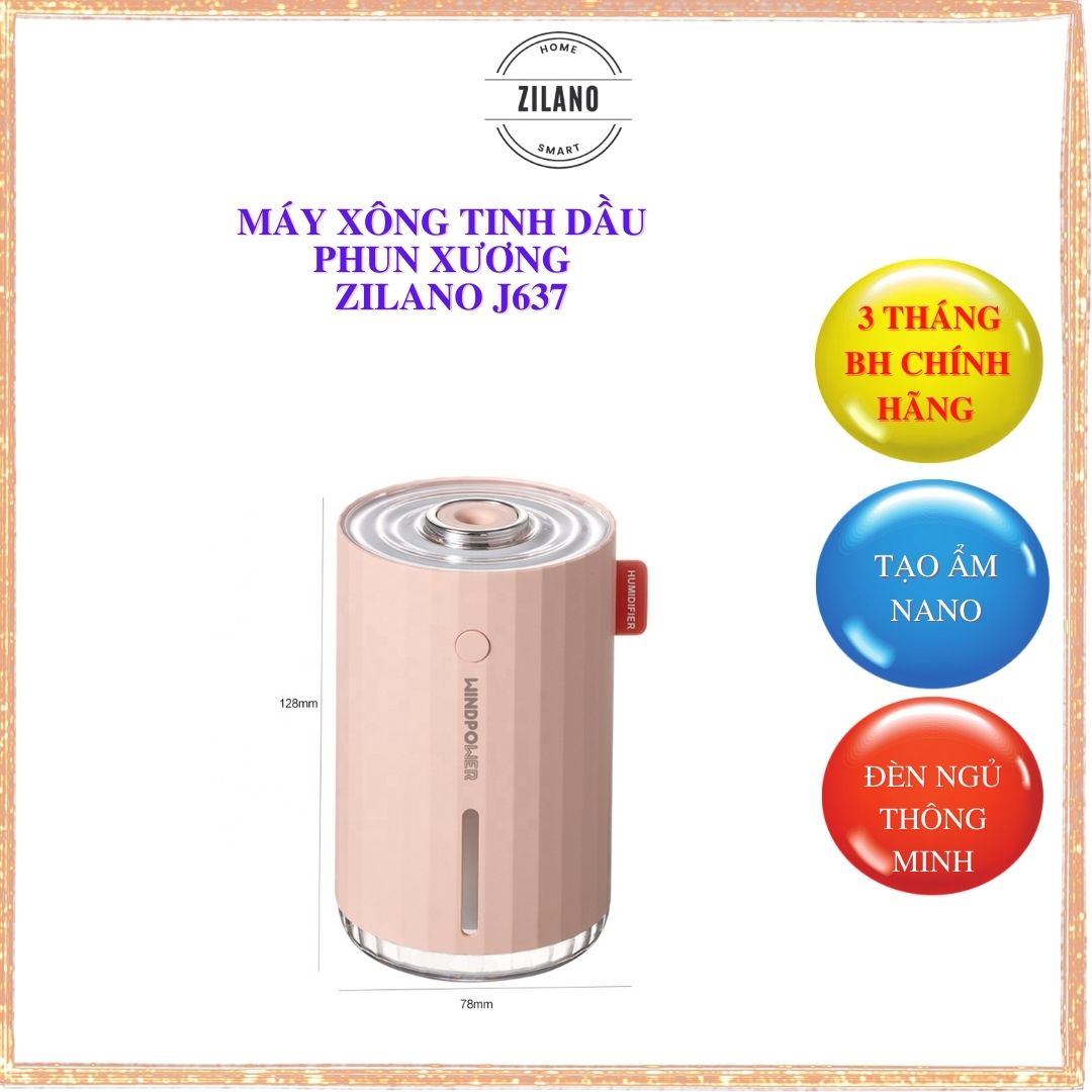 Máy xông tinh dầu phòng ngủ phun sương tạo ẩm có đèn Led thay đèn ngủ Zilano GXZ-J637 - Hàng chính hãng