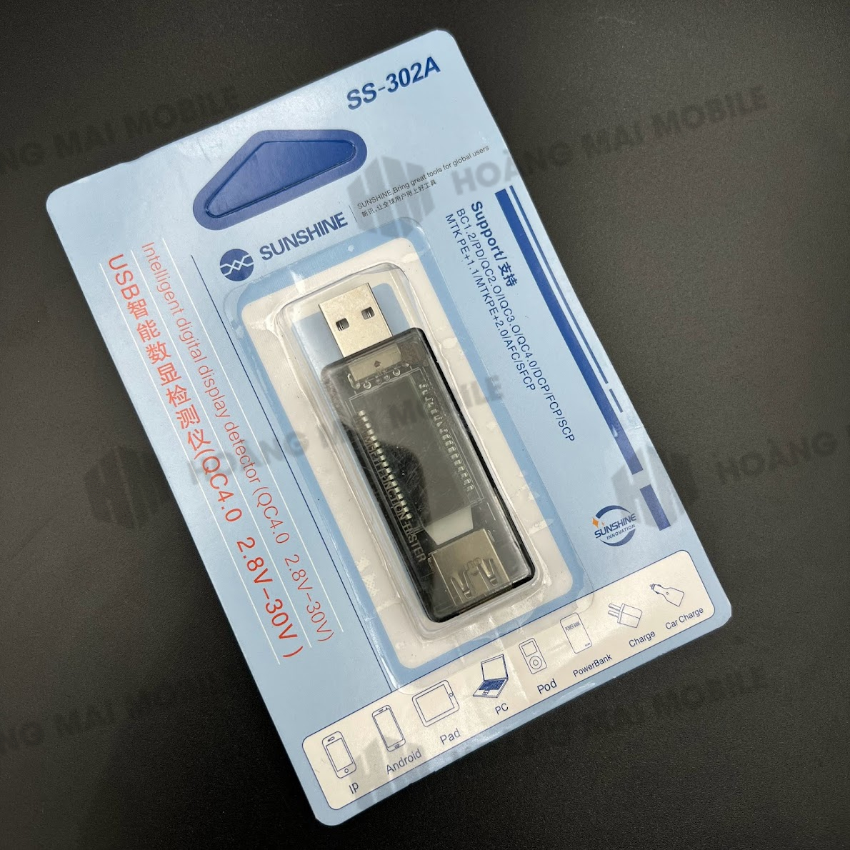 Thiết bị kiểm tra dòng sạc và điện áp cổng USB Sunshine SS-302A