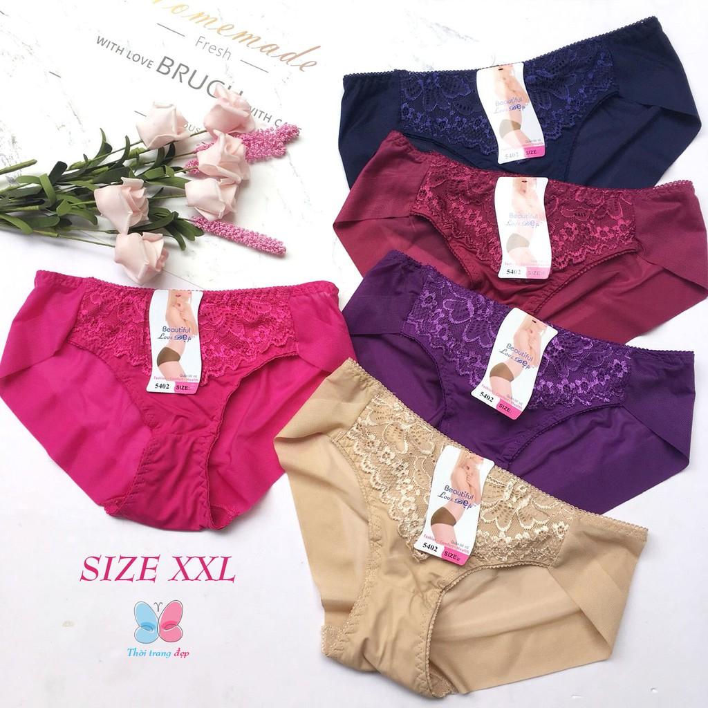 QUẦN LÓT NỮ Cỡ XXL từ 55-60kg THUN PHỐI REN - QLNU59