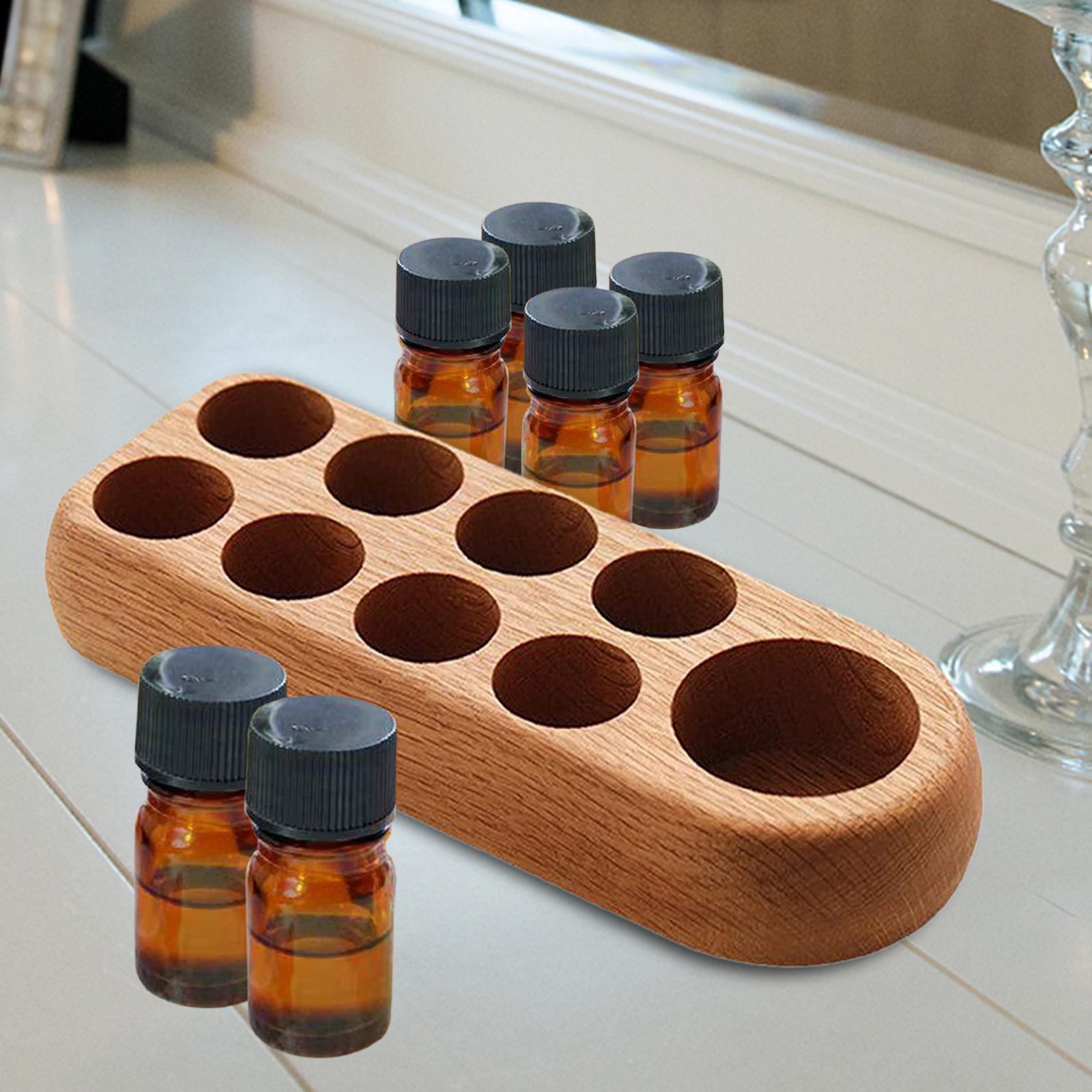 Wooden Essential Oil Display Stand Bottles Tray Organizer Nail Holder