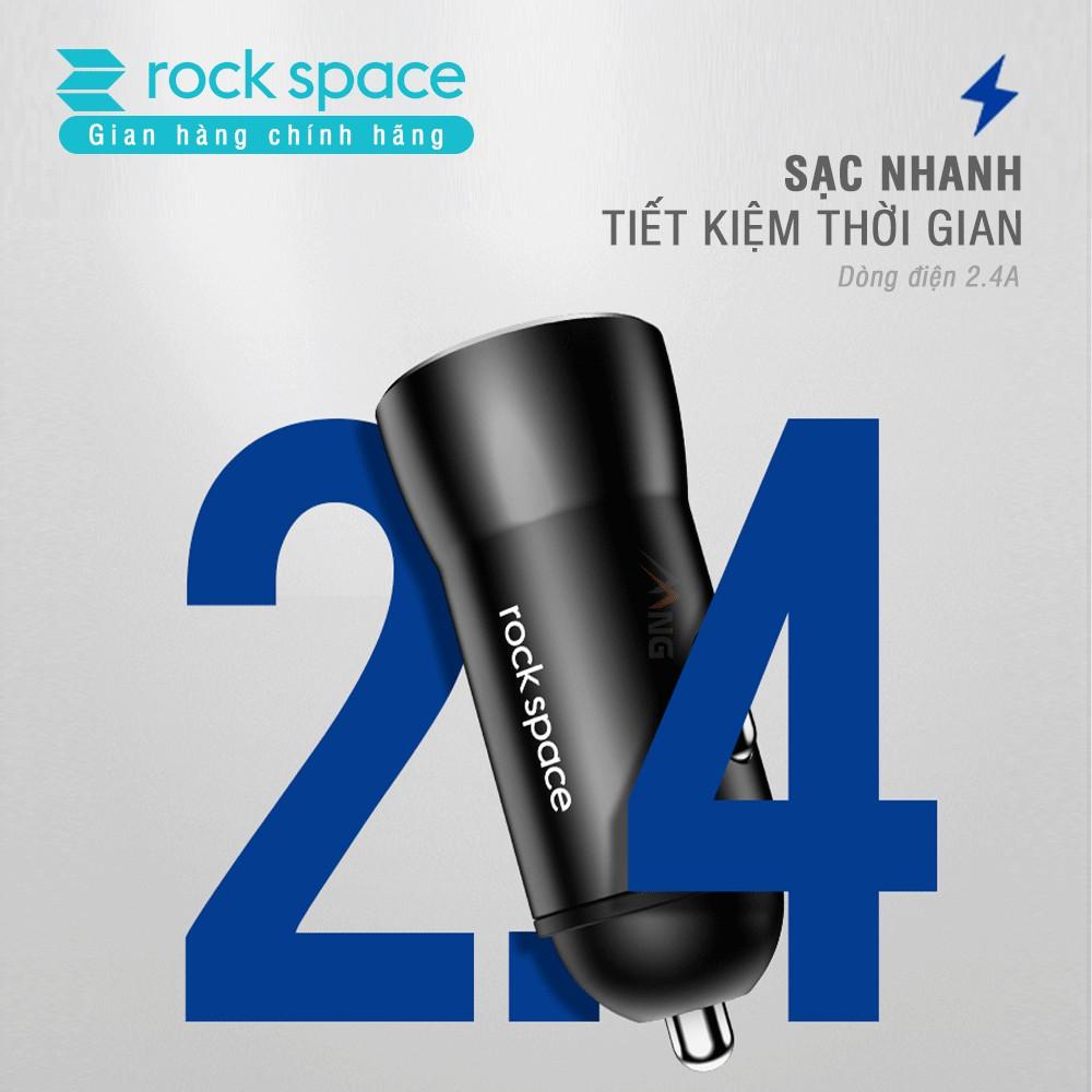 Tẩu sạc ô tô, xe hơi 2 cổng Rockspace H8 sạc nhanh - Hàng chính hãng