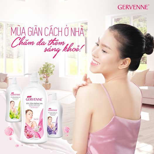 Gervenne Combo 2 Sữa tắm Trắng da Hương nước hoa Purple Lily (450gr/chai)