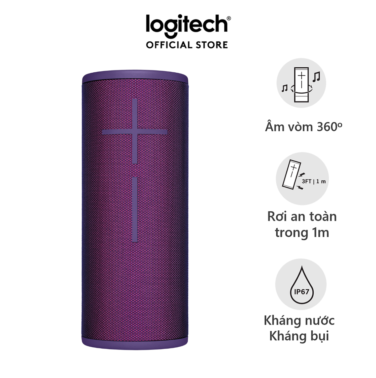 Loa di động Bluetooth Ultimate Ears BOOM 3 - âm thanh sống động 360 độ, kháng nước và bụi IP67, không dây 45m - Hàng chính hãng - Màu