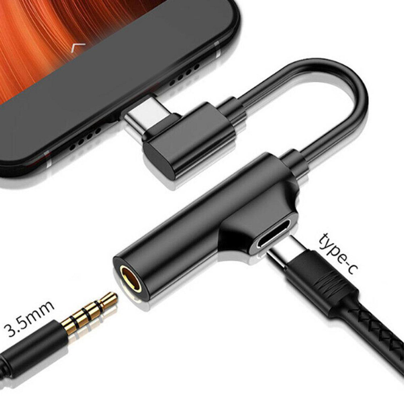 2in1 USB-C PD Headphone Jack Adapter with PD 30W Fast Charging USB-C to Aux Audio Dongle Cable for Aux Stereo Earphones Headset Headphones