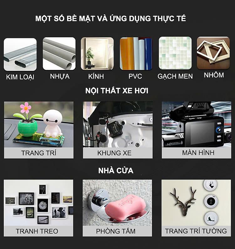 20mm x 3m Băng keo 2 mặt cường lực siêu dính màu xám dài 1cmx3m - nhiều kích thước, dán logo, đồ chơi xe, dán được nhiều bề mặt như nhựa, thủy tinh