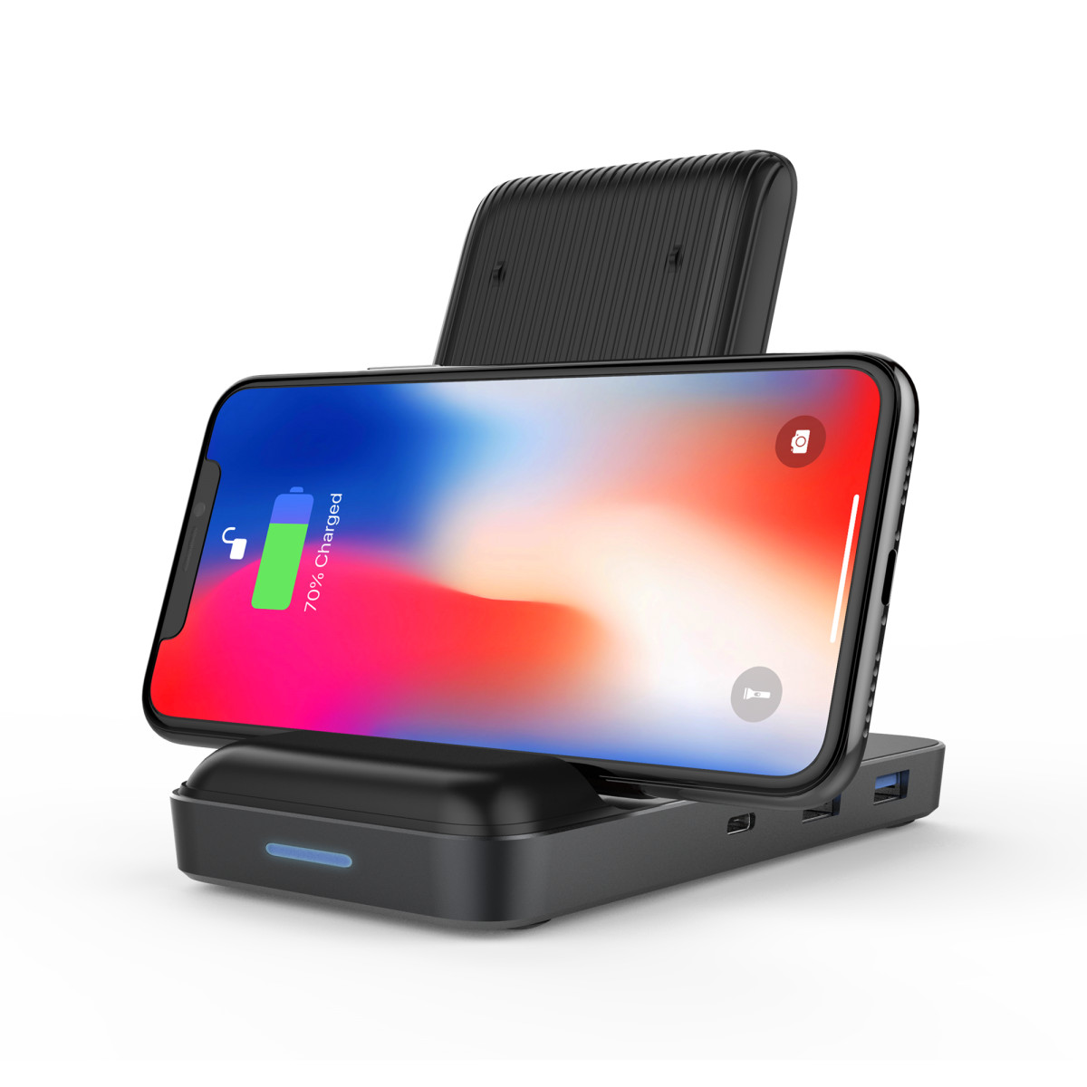 Cổng chuyển đa năng HyperDrive 7.5W Wireless Charger Usb-C Hub có hỗ trợ sạc không dây lên tới 15W (HD258B) - Hàng Chính Hãng