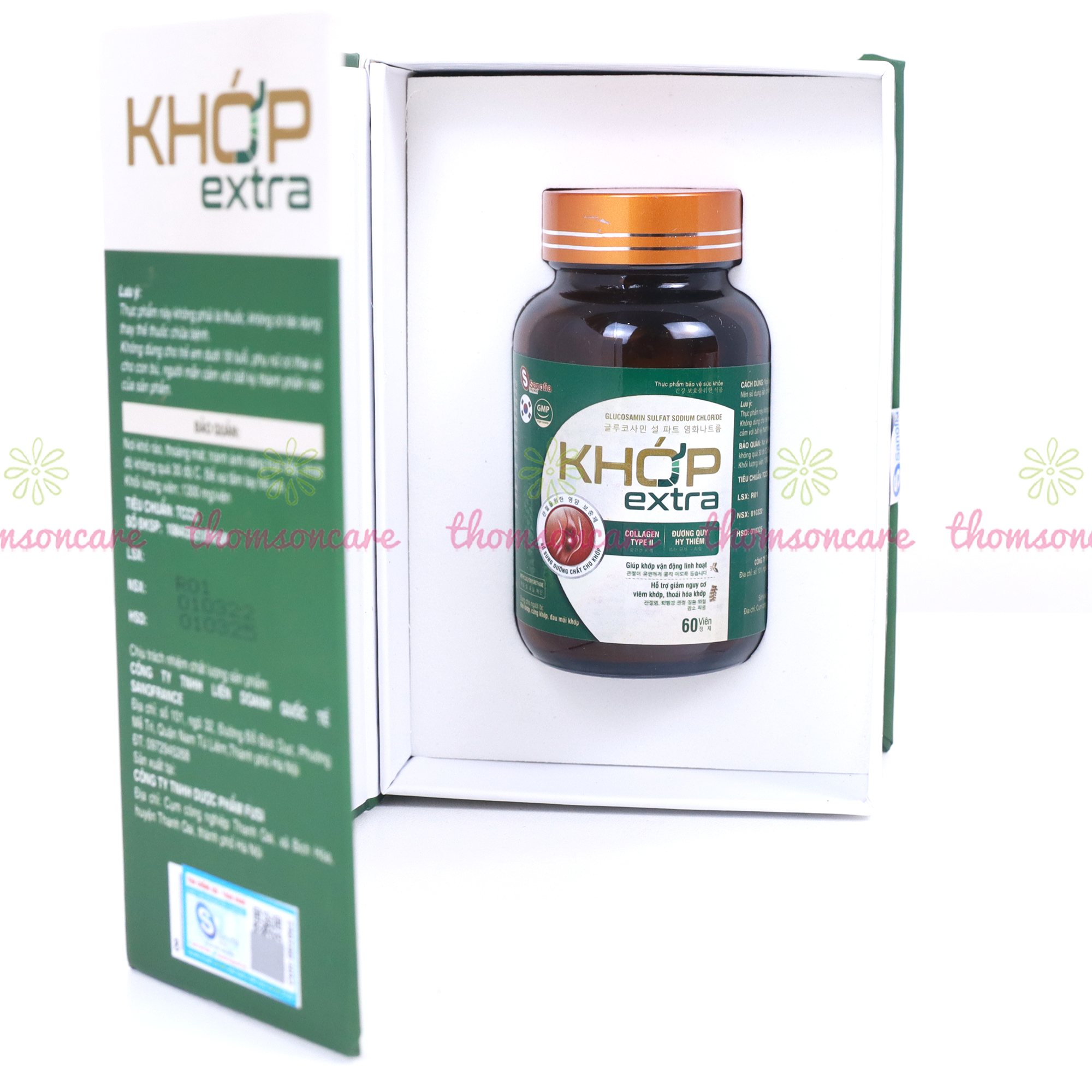Viên uống dưỡng khớp extra Lọ 60 viên - Giúp giảm đau khớp nhanh chóng, thoái hóa khớp, vận động linh hoạt từ thảo dược- Thomsoncare