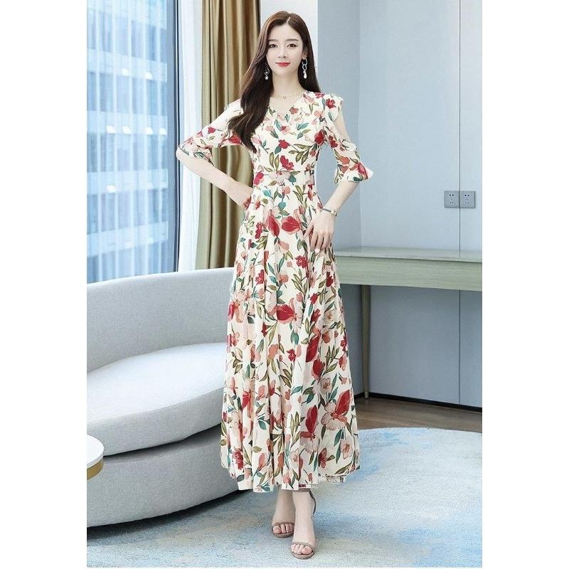 ĐẦM XÒE HOA TAY BÈO CUT OUT